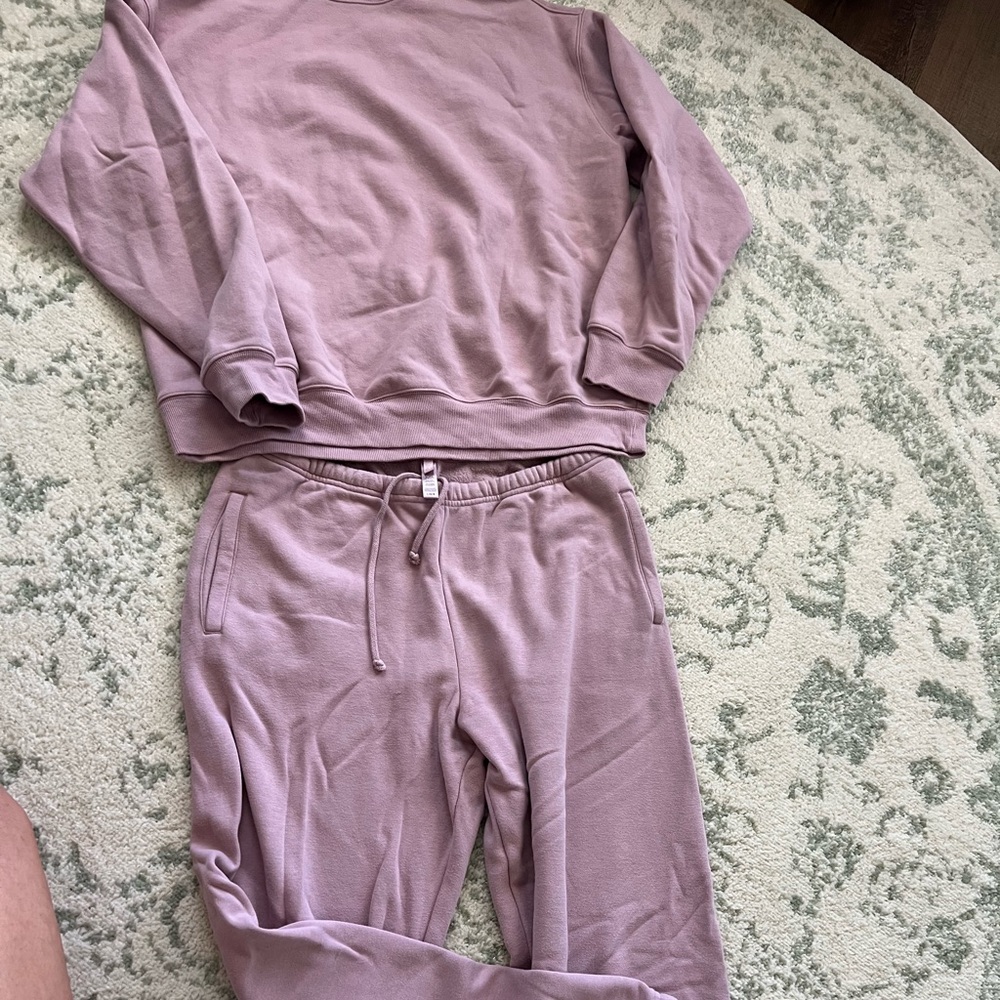 SKIMS Mauve Pink Mock Neck Sweat Set